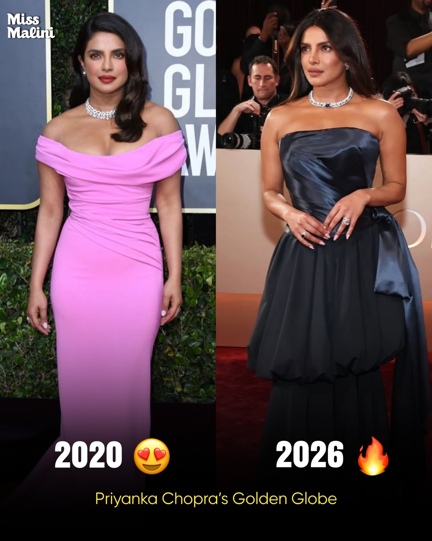 priyanka chopra golden globes dress at is nothing short of amazing 🖤✨ #missmalini # GoldenGlobes #PriyankaChopra #GoldenGlobes2026 251120