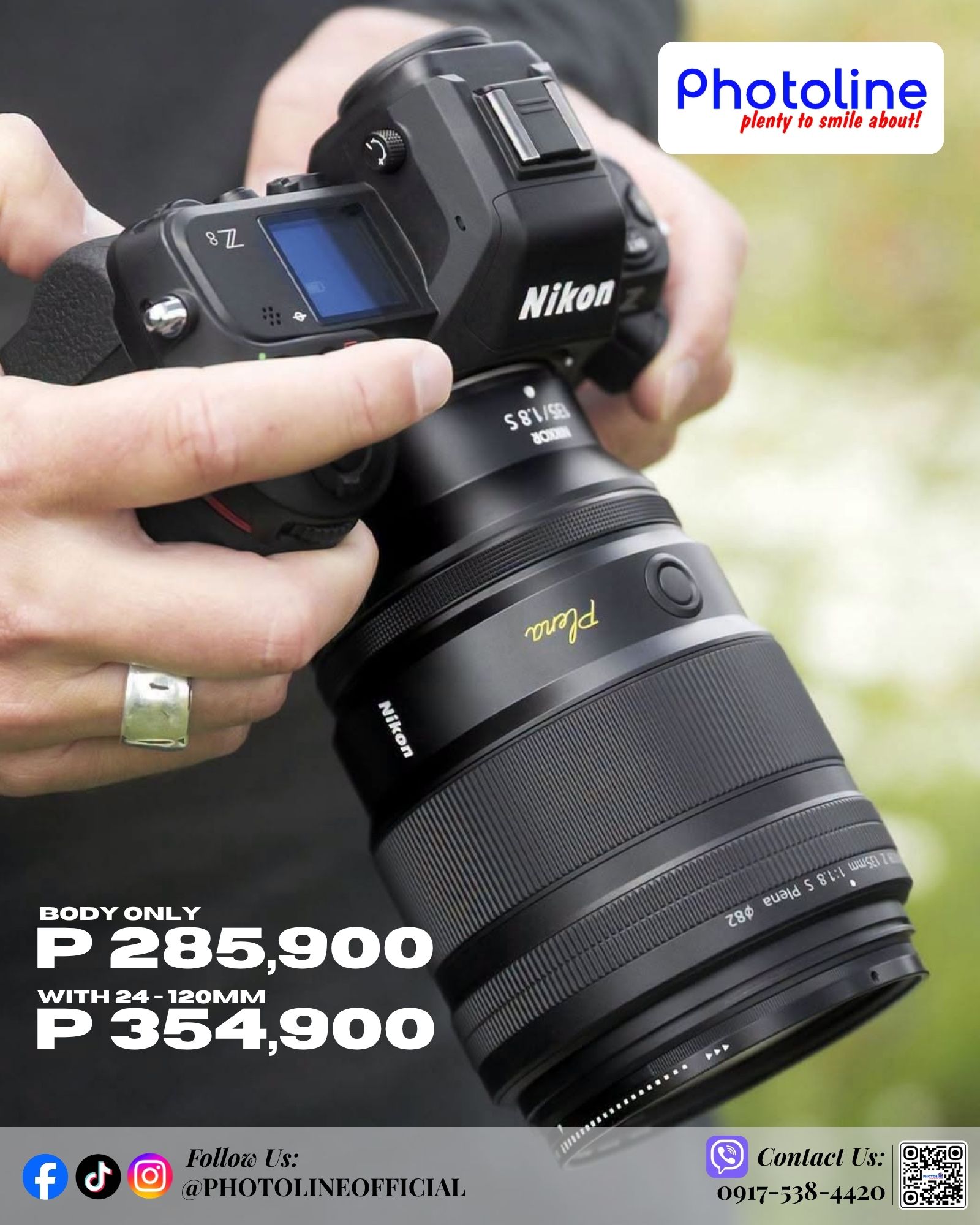 Nikon Z8 camera with 24-120mm lens available at Photoline branches