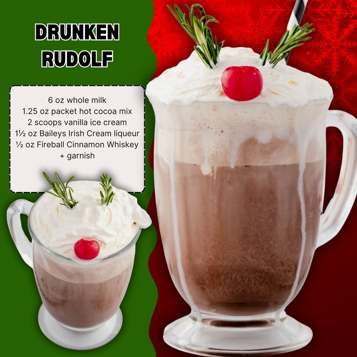 Princess - Recipe here https://princesspinkygirl.com/drunken-rudolph ...