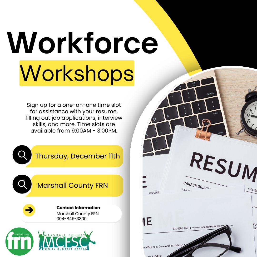 Marshall - Workforce Workshops – Now Scheduling for December 11th! The ...