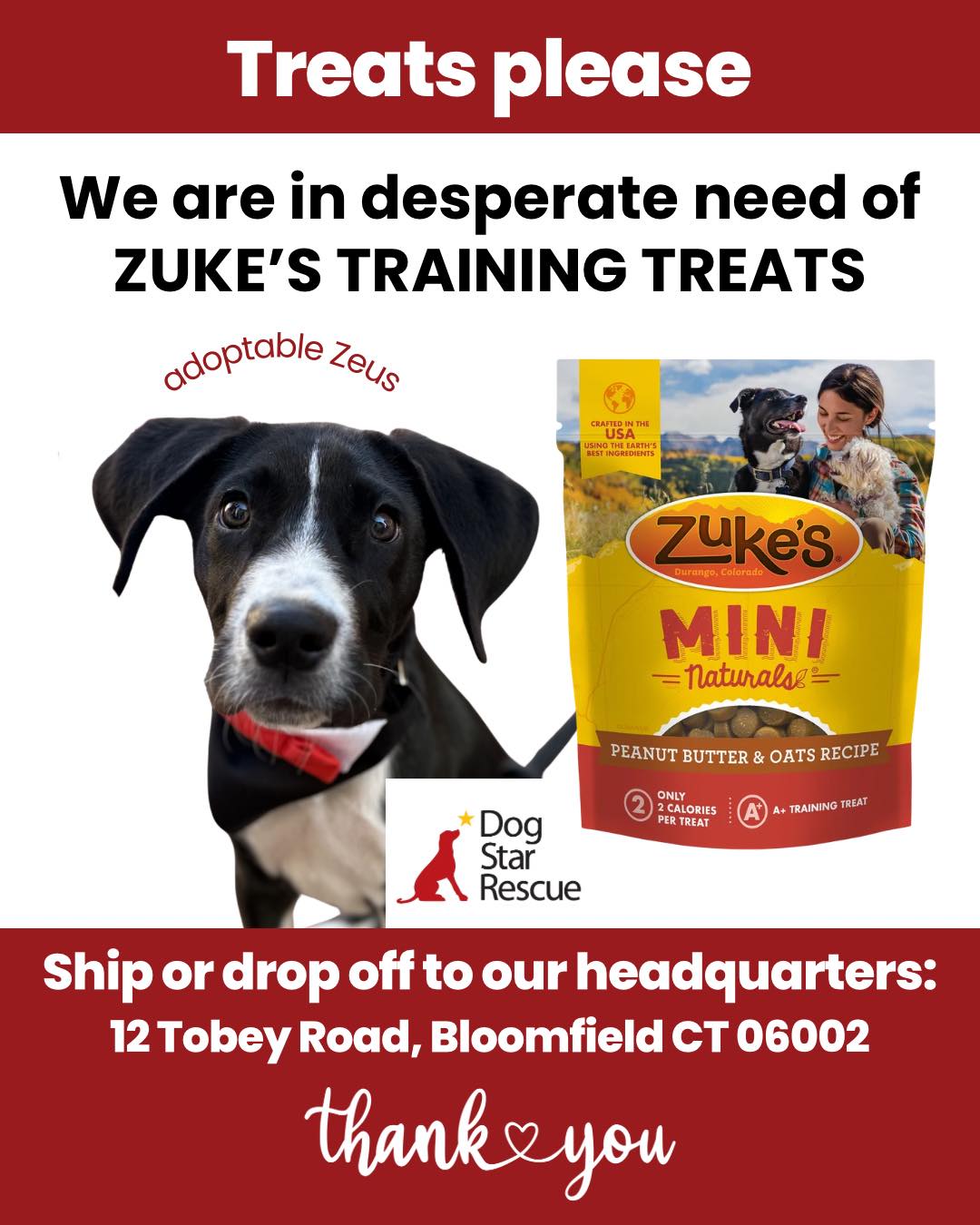 We are running very low again on training treats for our pups. If