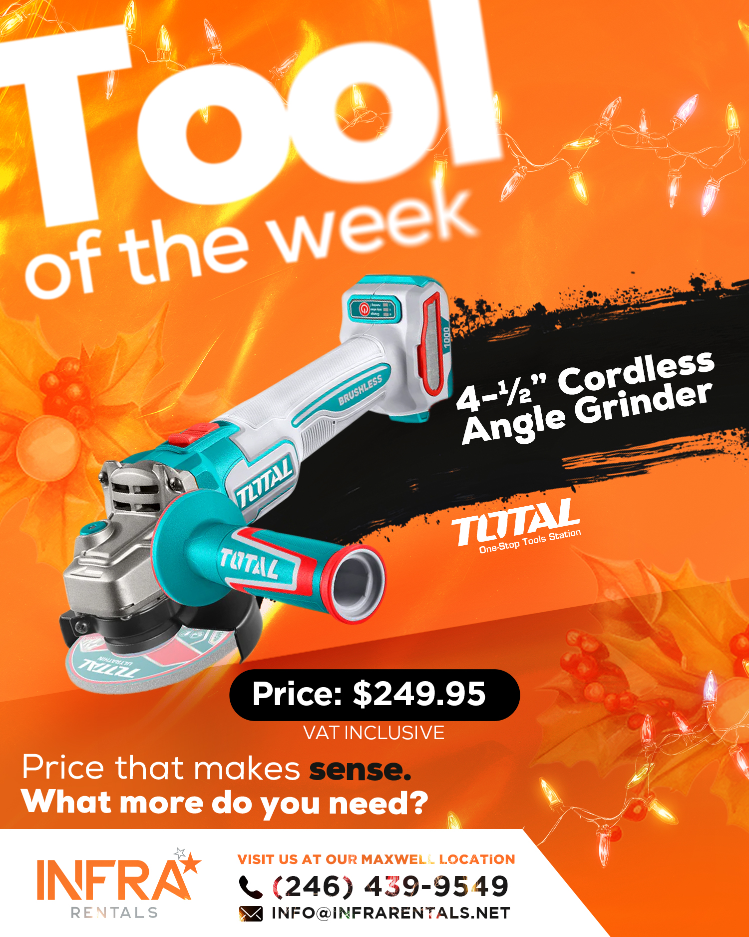 Infra - Meet the tool of the week: Our 4-½” Cordless Angle Grinder ...