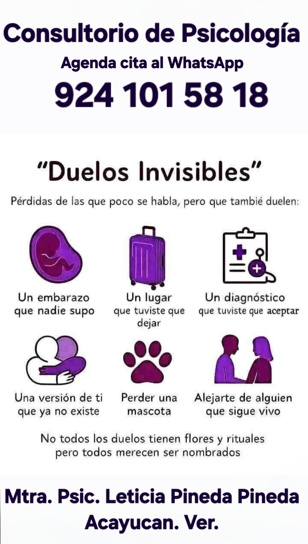 Psicologa - Duelo no siempre es perder a alguien… A veces es soltar un ...