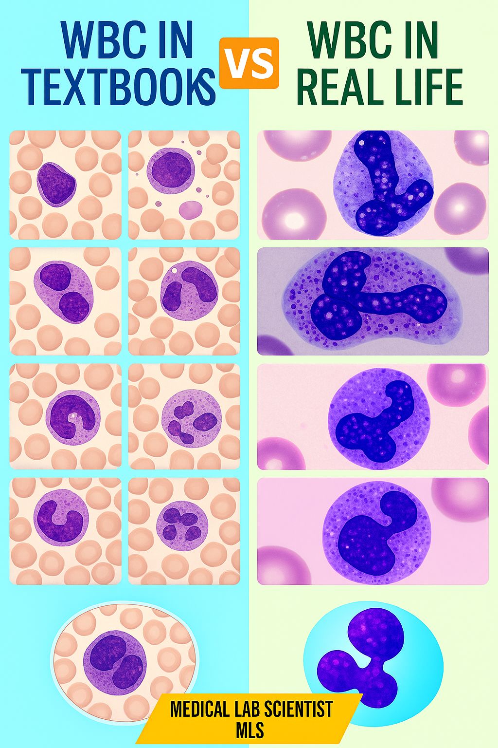 Medical - WBCs In Text Book Vs WBCs in Real Life 1. #MedicalLabLife 2 ...