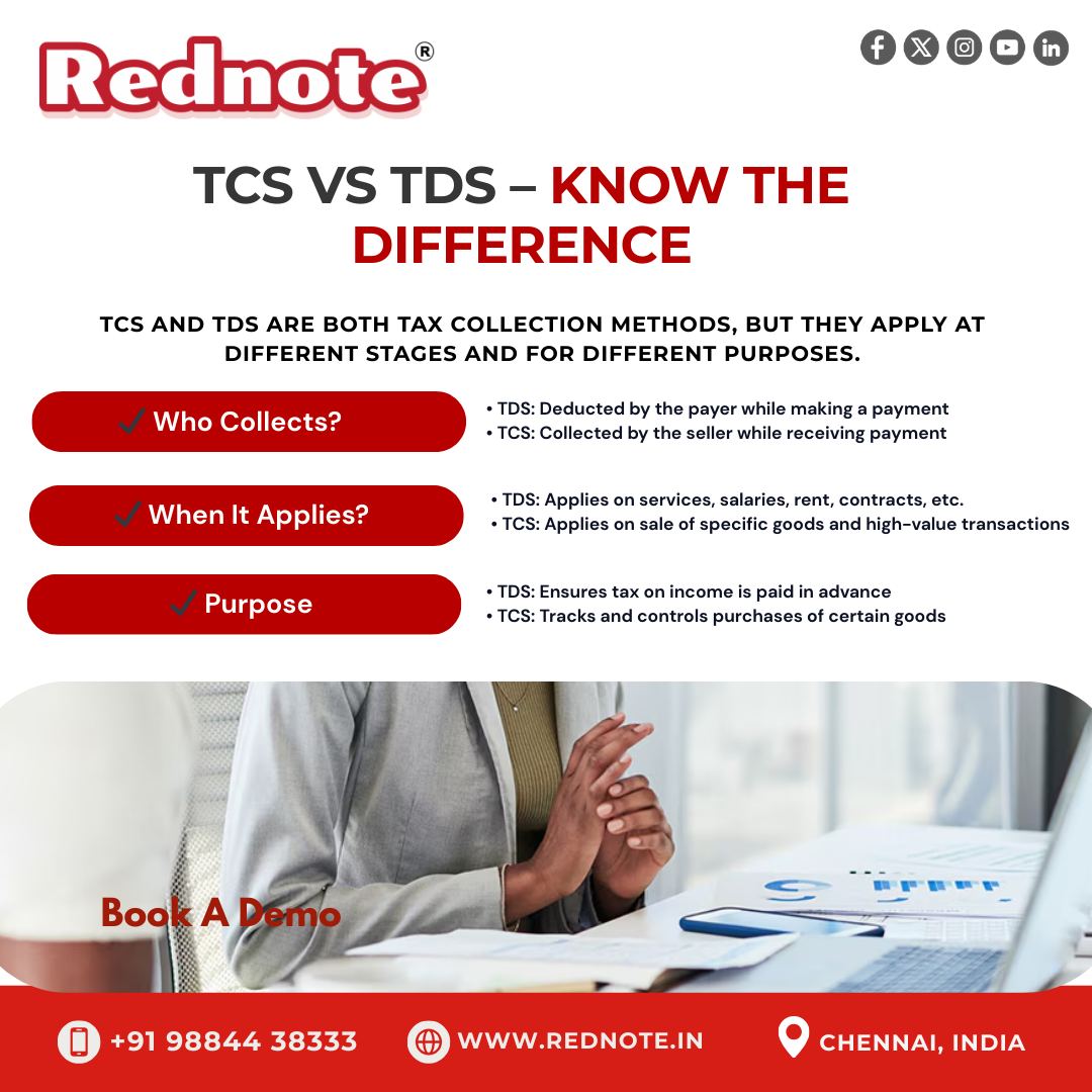 Rednote.in - TCS vs TDS – Know the Difference TCS and TDS are both tax ...