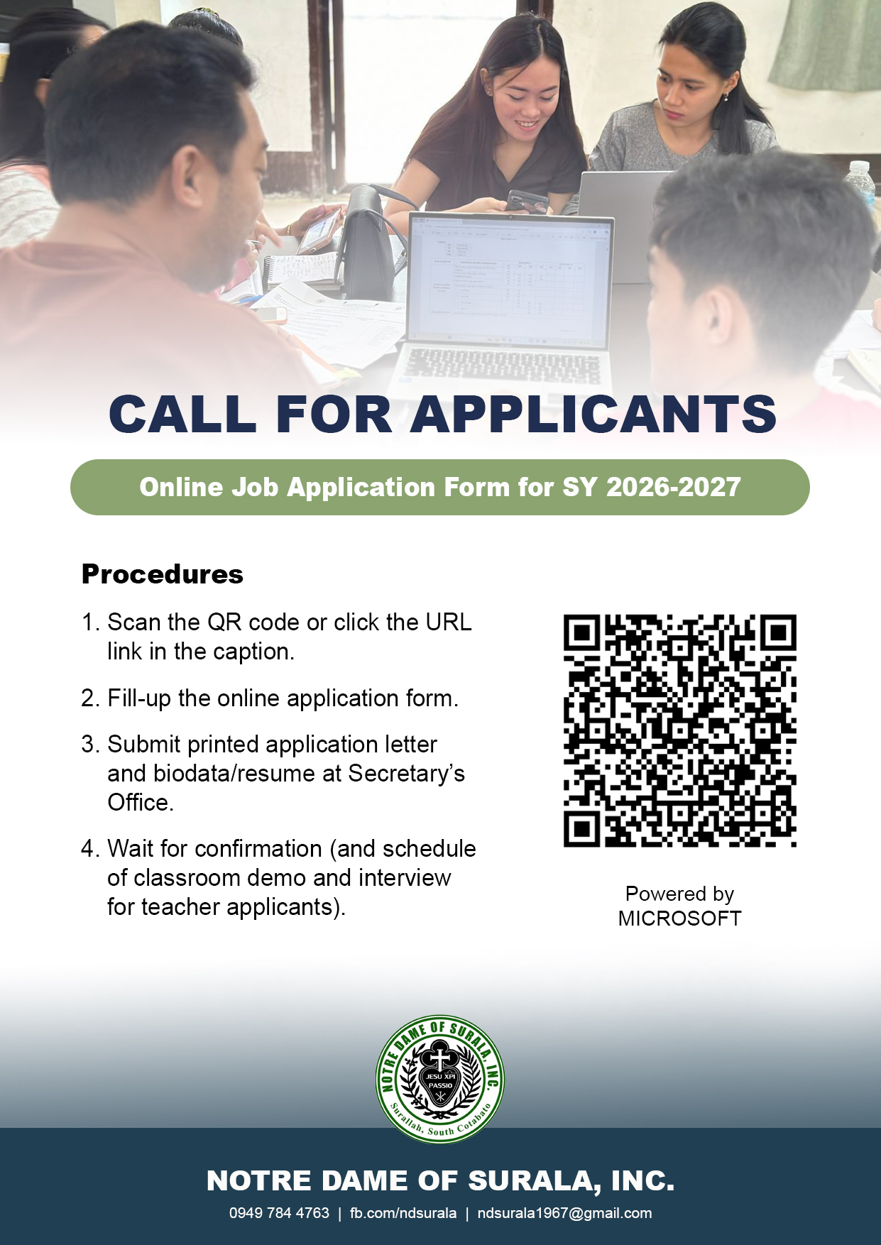 📢 CALL FOR APPLICATIONS Notre Dame... - Notre Dame of Surala | Facebook