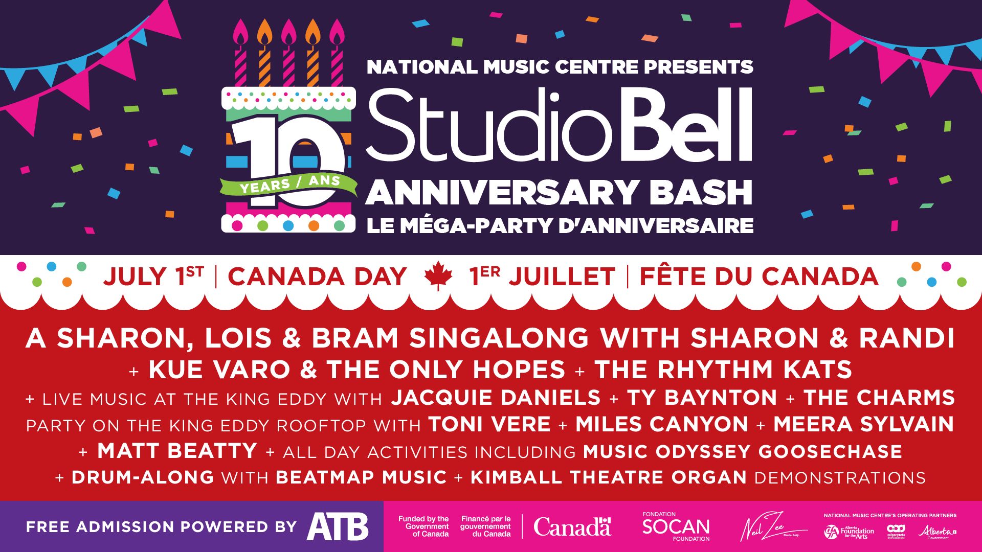 National - Studio Bell is turning 10 on Canada Day, July 1, 2026 