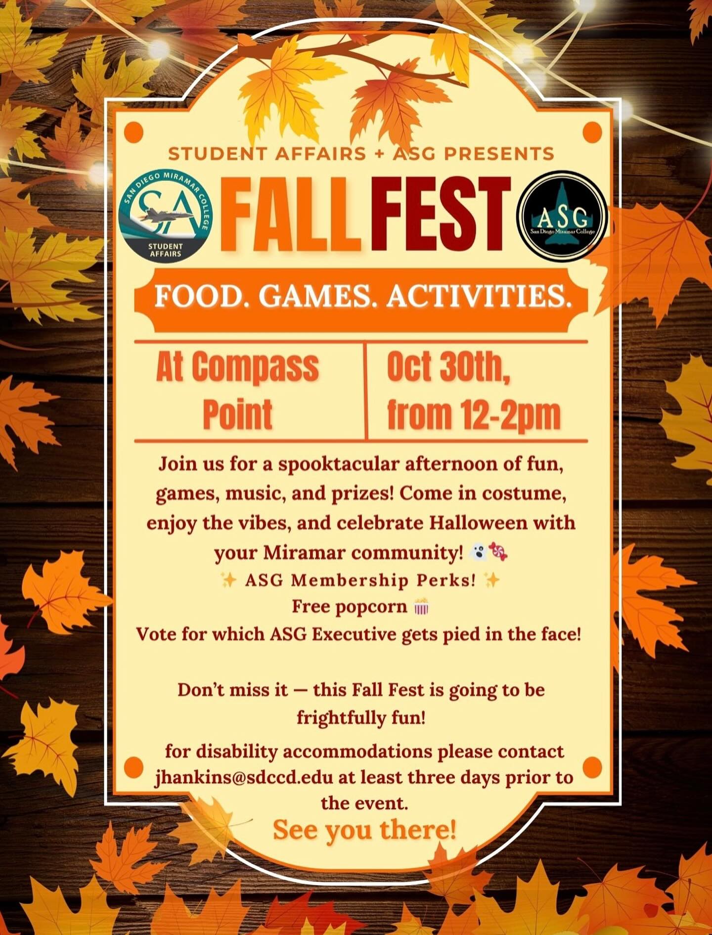San - Our annual Fall Fest returns to Compass Point Oct. 30 from noon ...