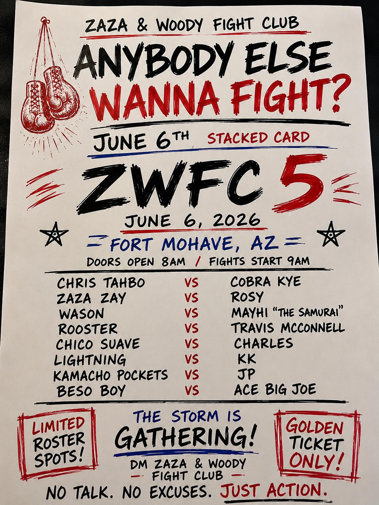 ZWFC 5 MMA event in Fort Mohave, AZ on June 6, 2026