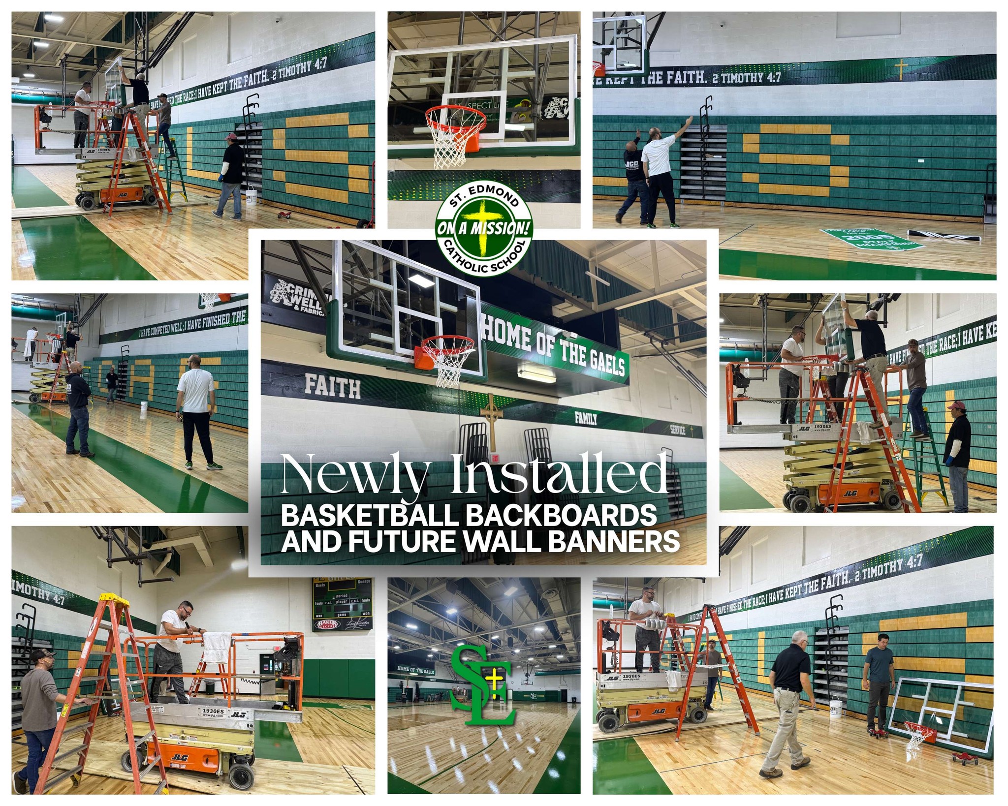 St. - Newly Installed Basketball Backboards and Upcoming Wall Banners ...