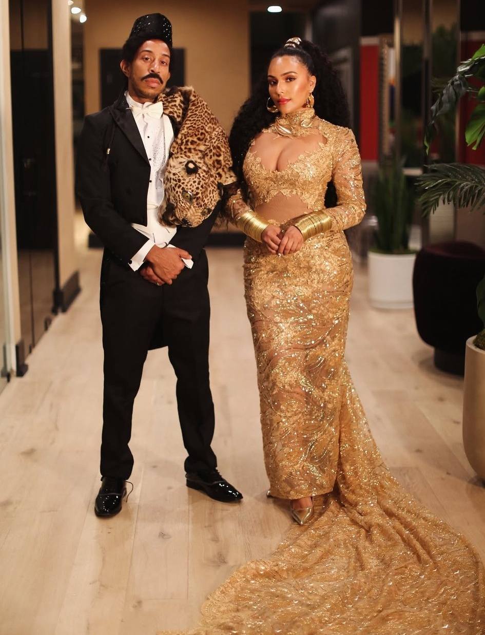 coming to america gold dress Luda and his wife Eudoxie recreate the Prince of Zamunda (Eddie Murphy) in the iconic movie “Coming America! Did they nail it? #fblifestyle #ludacris #halloweenfun party wear
