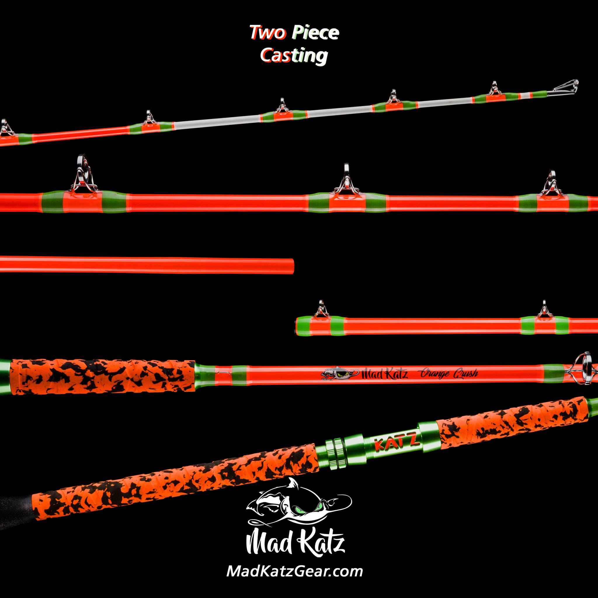 8 foot baitcast rods Level Fishing 6'8'' Medium Casting Made in the USA fishing rods Lamiglas BattleGlass 2-Piece Medium Heavy