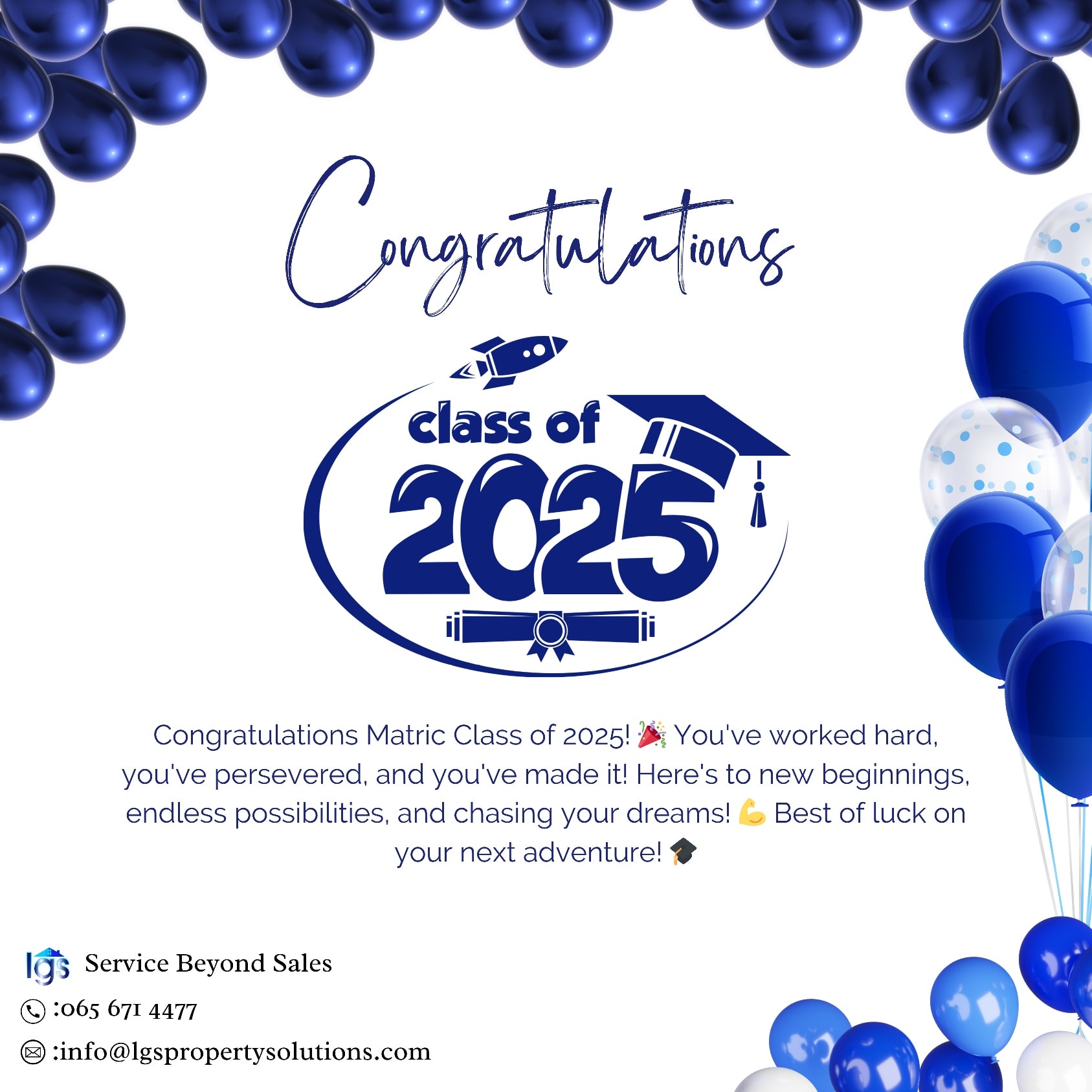 LGS - A massive congratulations to the Matric Class of 2025! 🎉 We're so ...