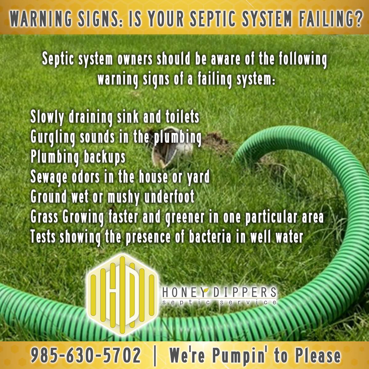 Warning signs: Is Your Septic... - Honey Dippers Septic LLC | Facebook