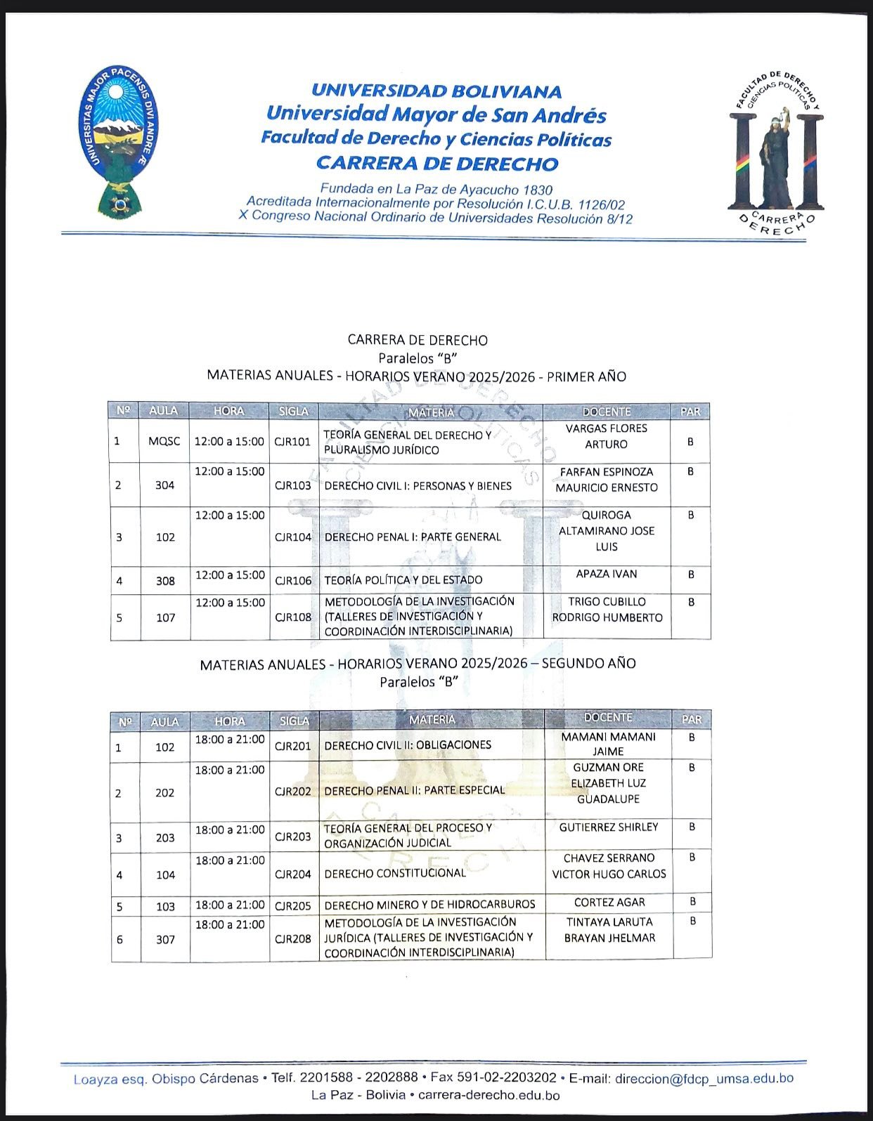 Carrera de Derecho U-TIC... - Carrera de Derecho U-TIC UMSA