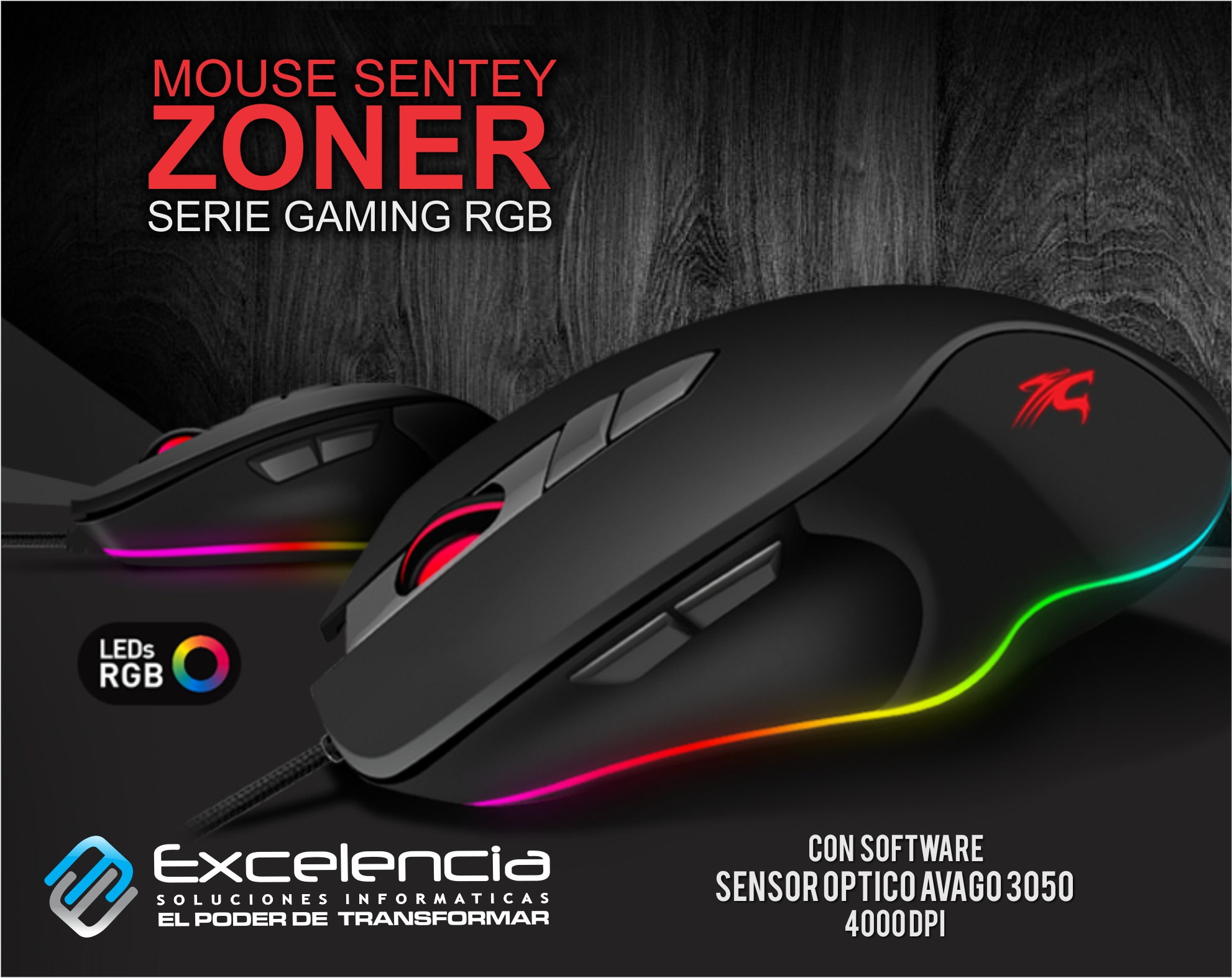 Mouse Sentey Zoner... - Excelencia Soluciones Informáticas