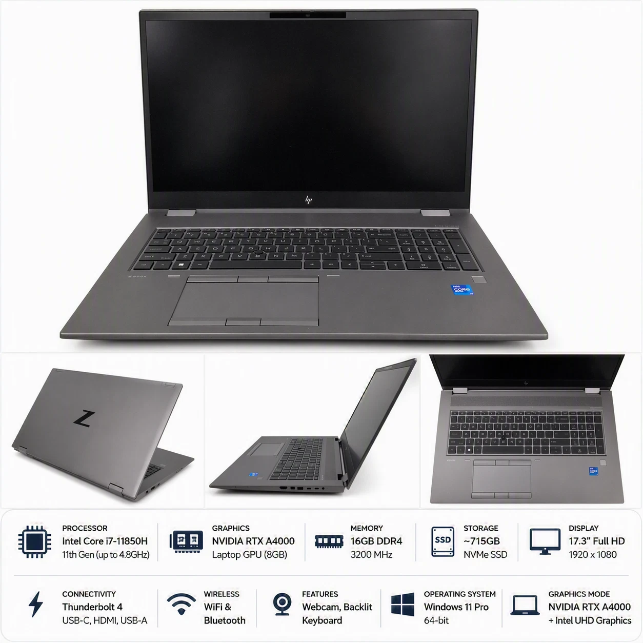 HP ZBook Studio Workstation RTX A4000 美品 HP ZBook workstation for professionals with Intel Core i7 and
