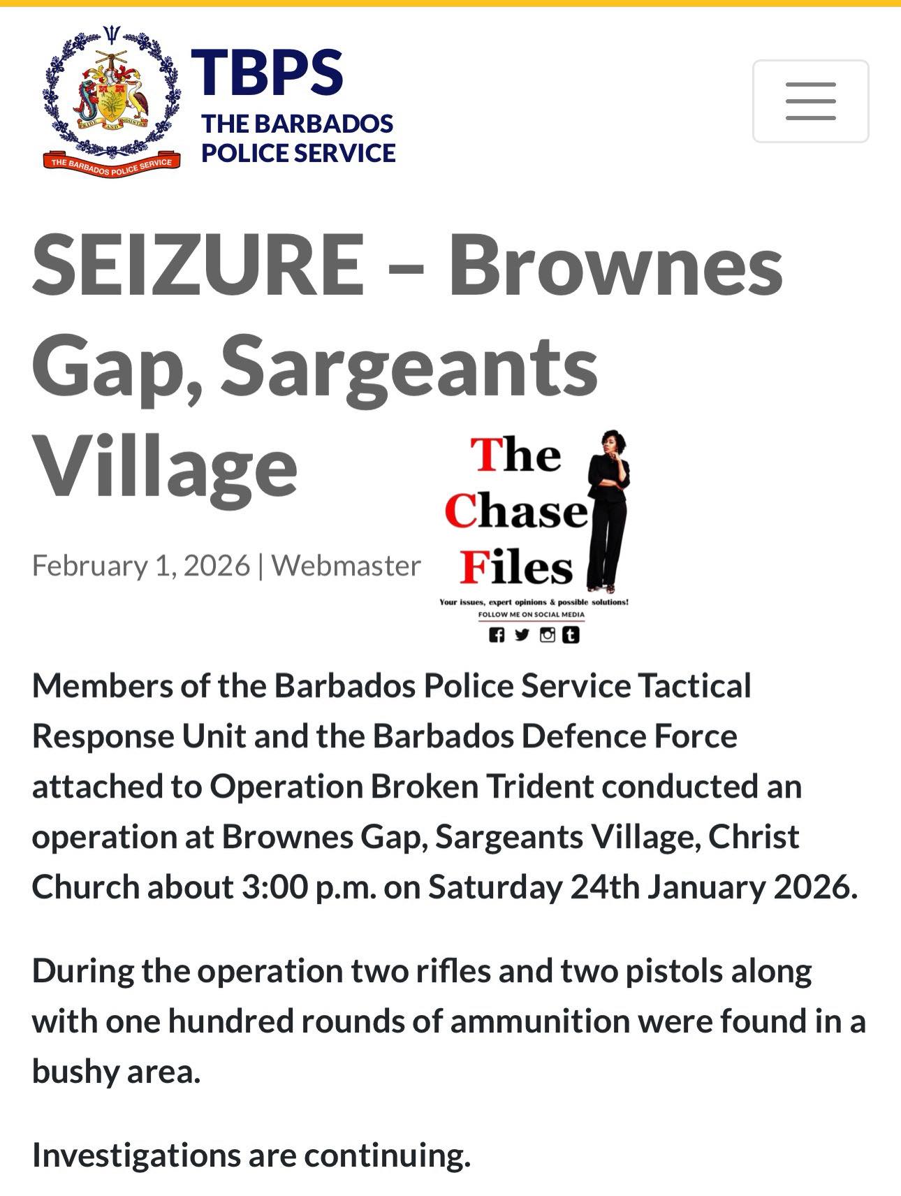 The Chase Files - Members of the Barbados Police Service... | Facebook