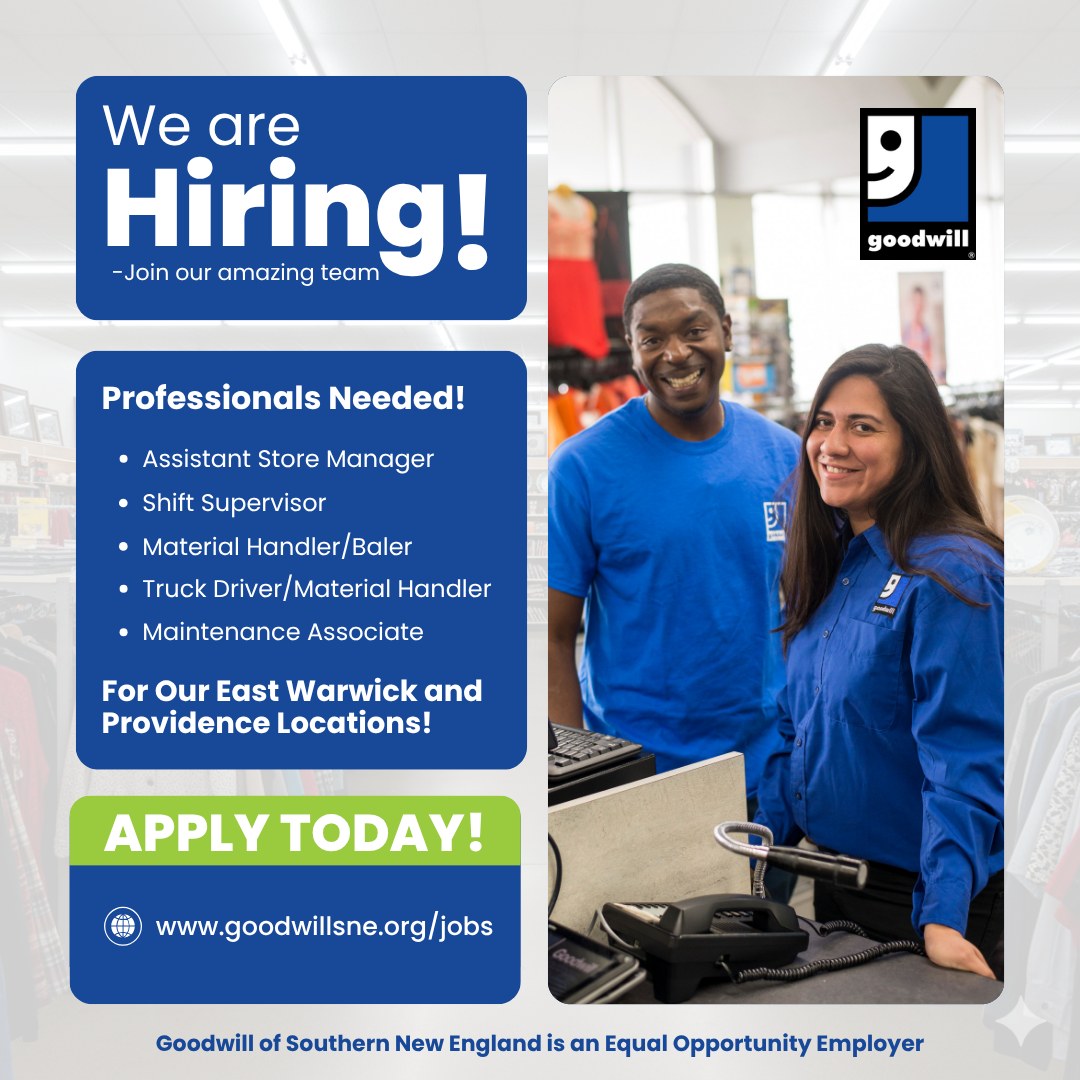 Goodwill - Now Hiring in Rhode Island! Ready to start a rewarding ...