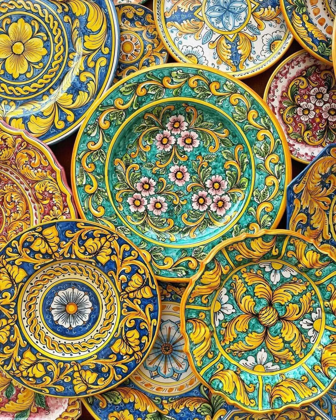 Centrotavola Alzata In Ceramica Siciliana | 22 Cm, Decorato A Mano Da Maestri Di Santo Stefano