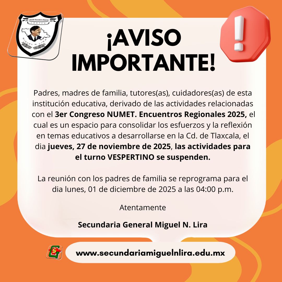 Secundaria - Aviso - Congreso NUMET 2025. Encuentros Regionales 2025 ...