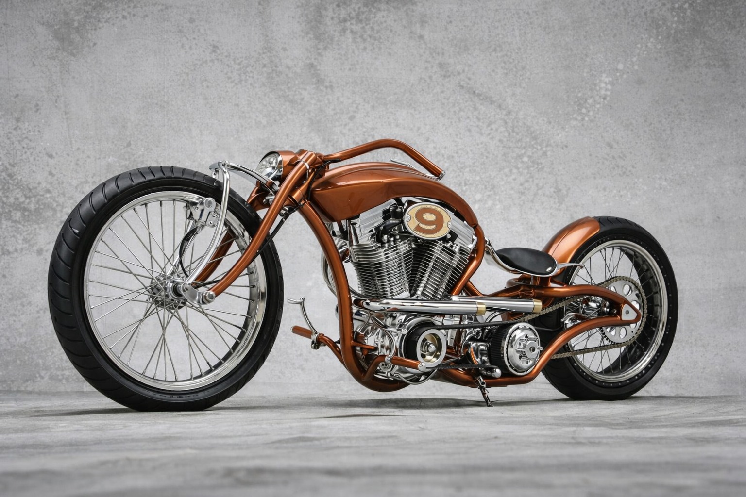 Copper fire and chrome soul — built to turn heads and defy limits.”