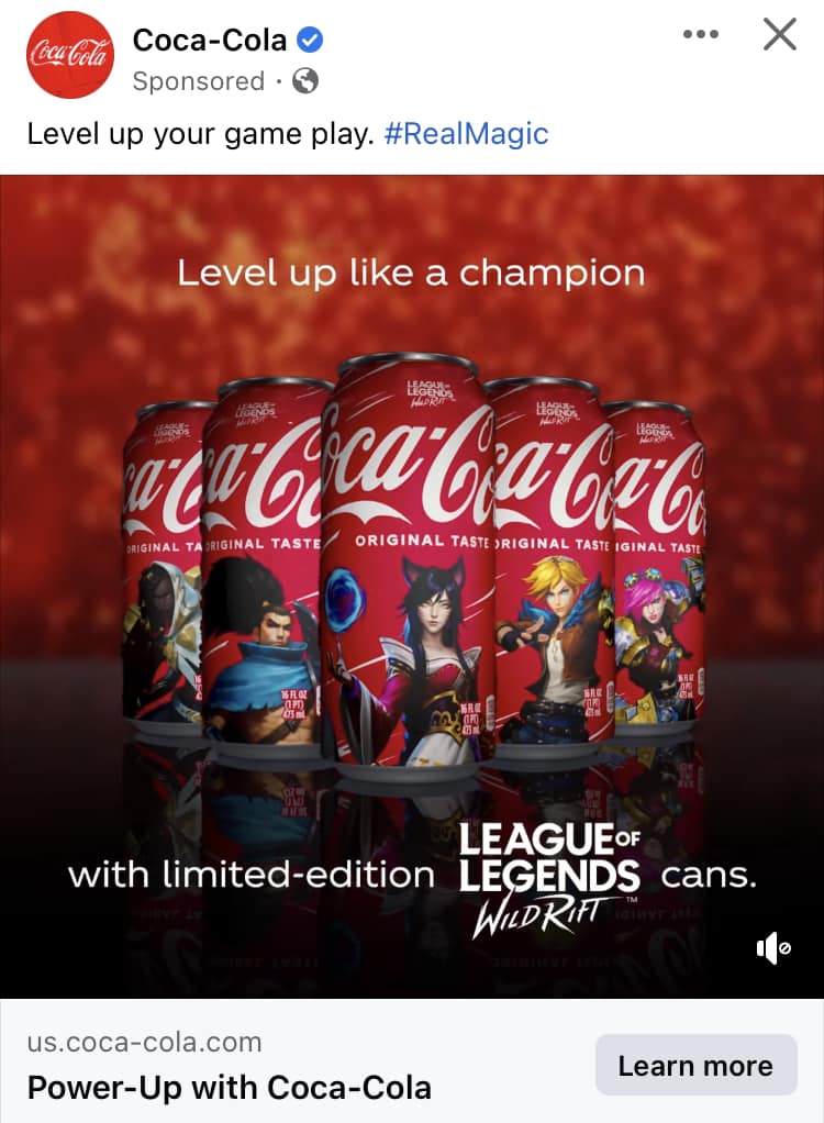 Coca Cola League of Legends Wild Rift cans