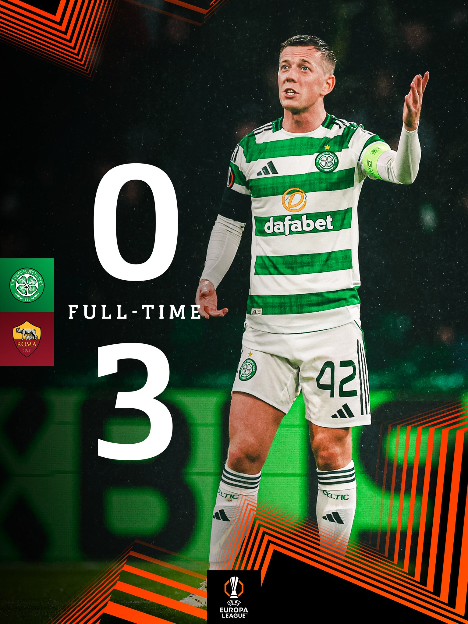 Celtic FC - Full-time. #CelticASRoma | #UEL | #CelticFC🍀 | Facebook