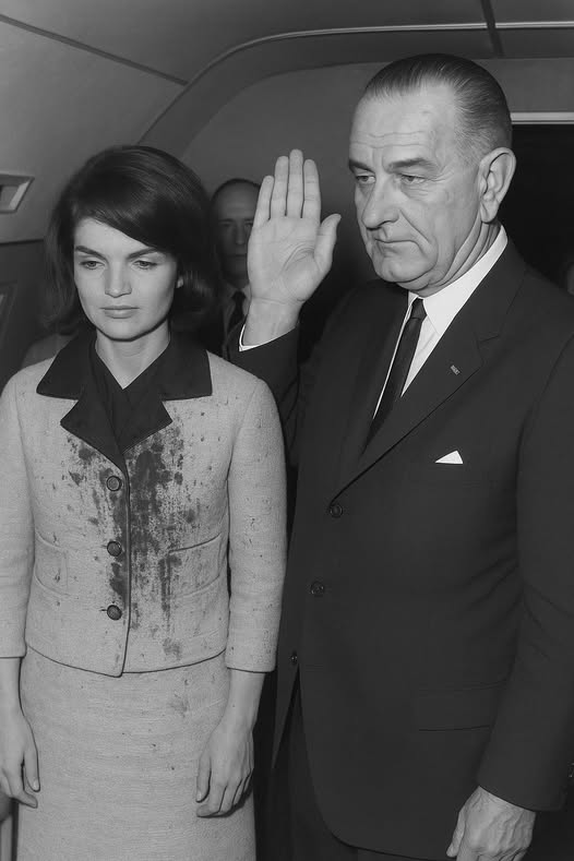 She refused to change her clothes and in doing so, she changed history... On November 22, 1963, Jacqueline Kennedy left the hospital with more than sadness. She wore her pink suit, covered