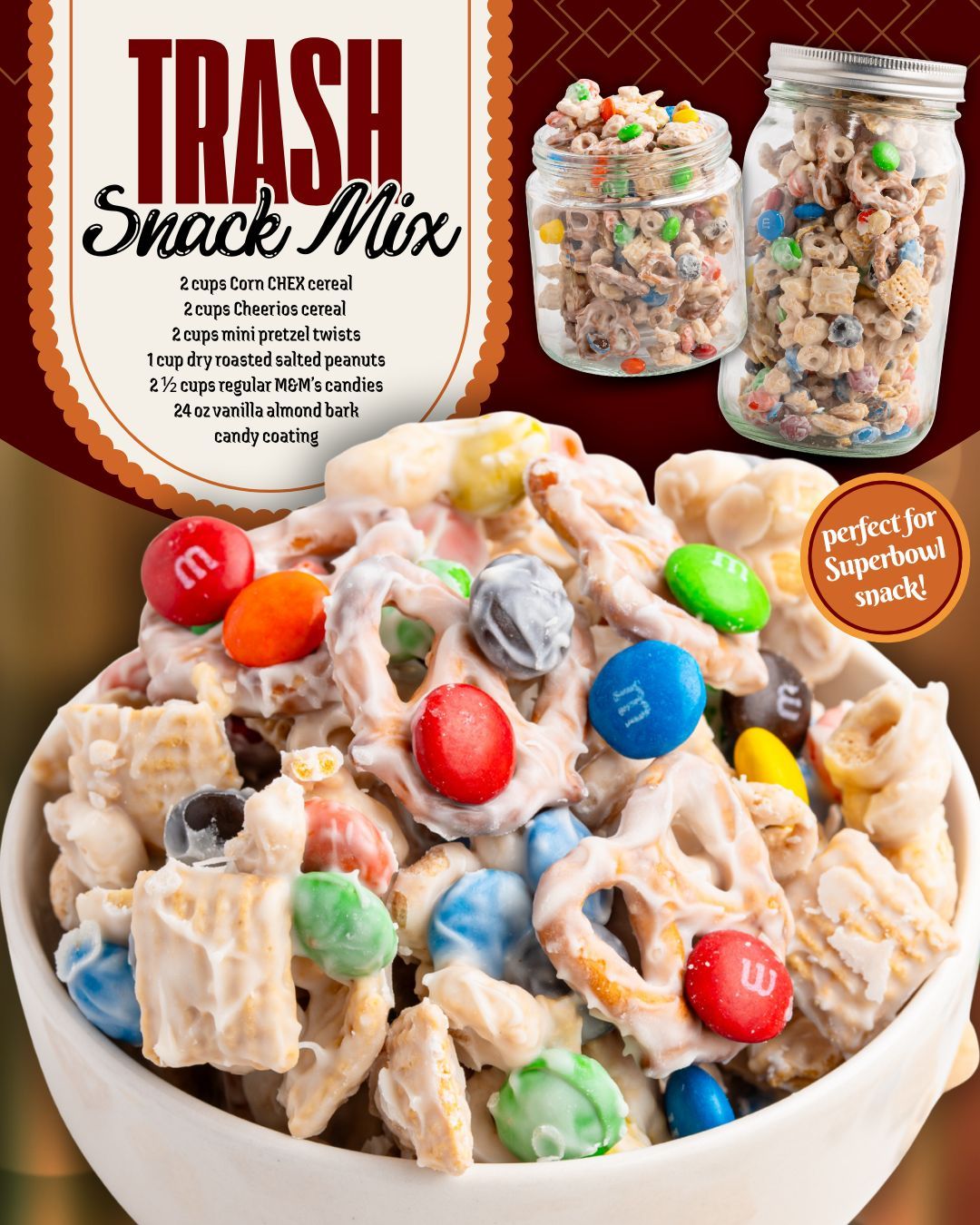 TRASH SNACK MIX RECIPE! 2 cups... - Easy Recipes and Crafts | Facebook
