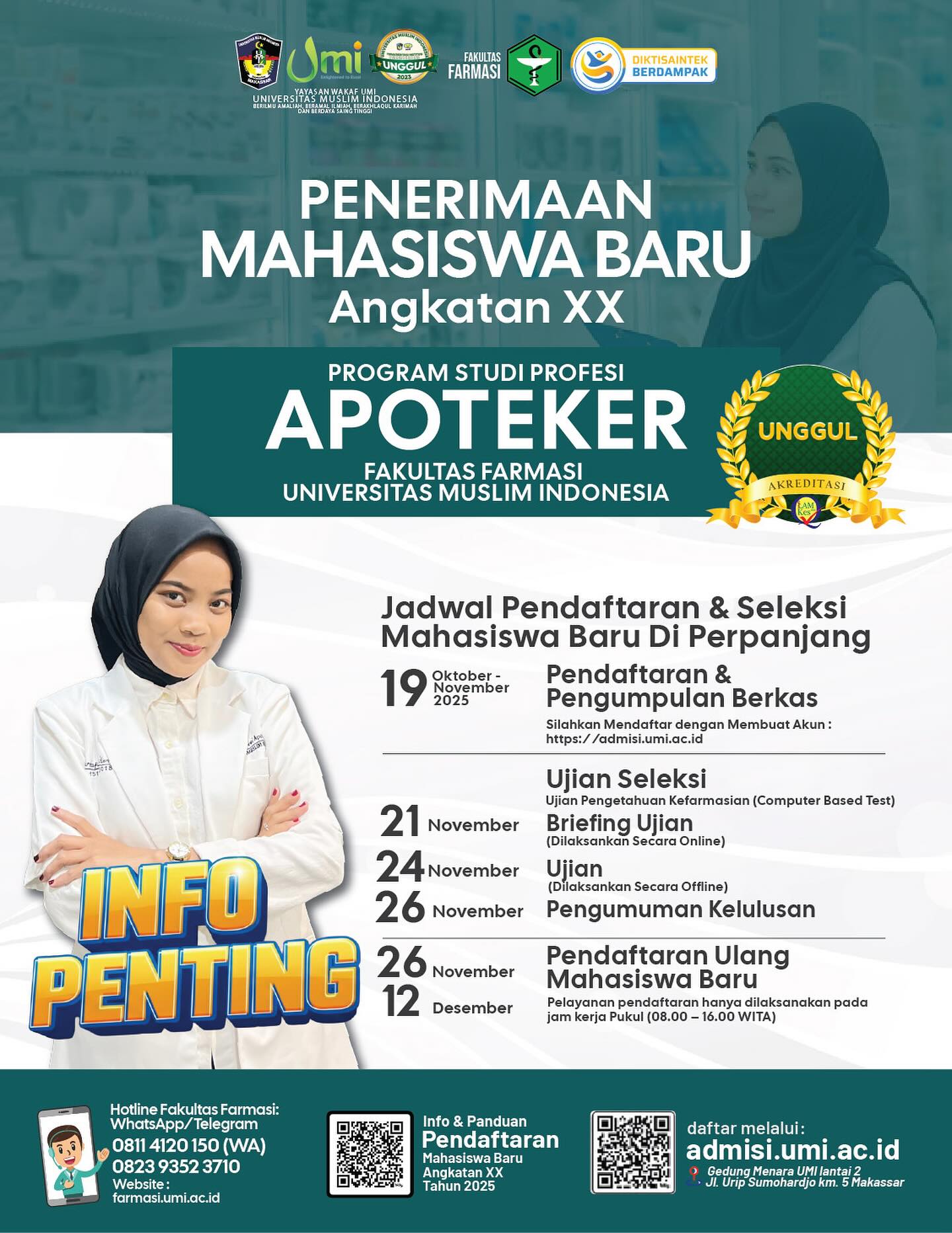 FARMASI - PENERIMAAN MAHASISWA BARU PROGRAM STUDI PROFESI APOTEKER UMI ...