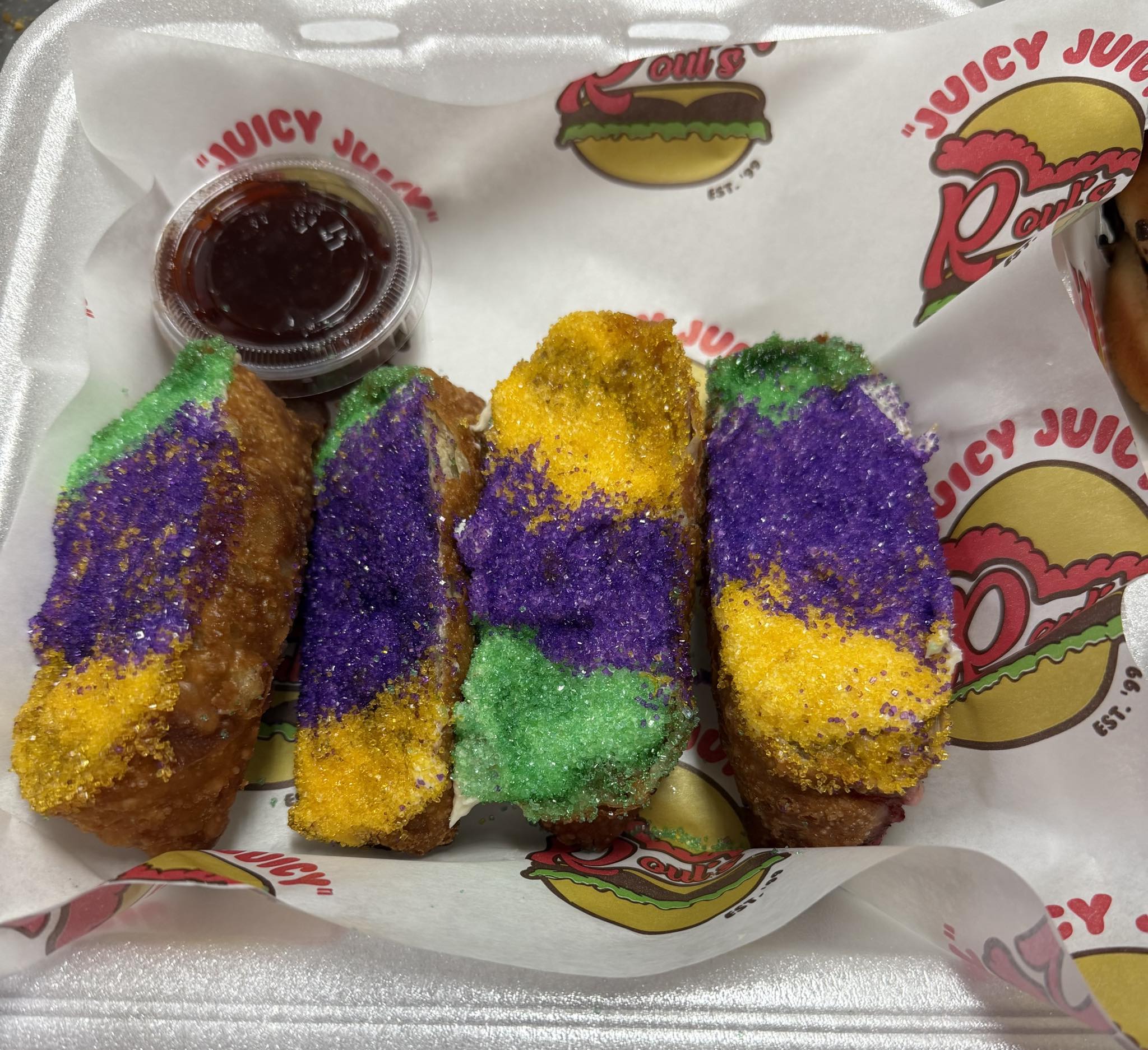 Roul's - Omg…doing a little taste test of our king cake eggrolls before ...