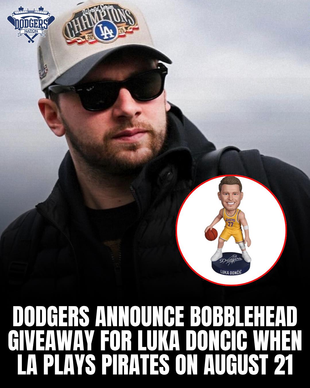 The Dodgers have announced a Luka Doncic bobblehead giveaway when