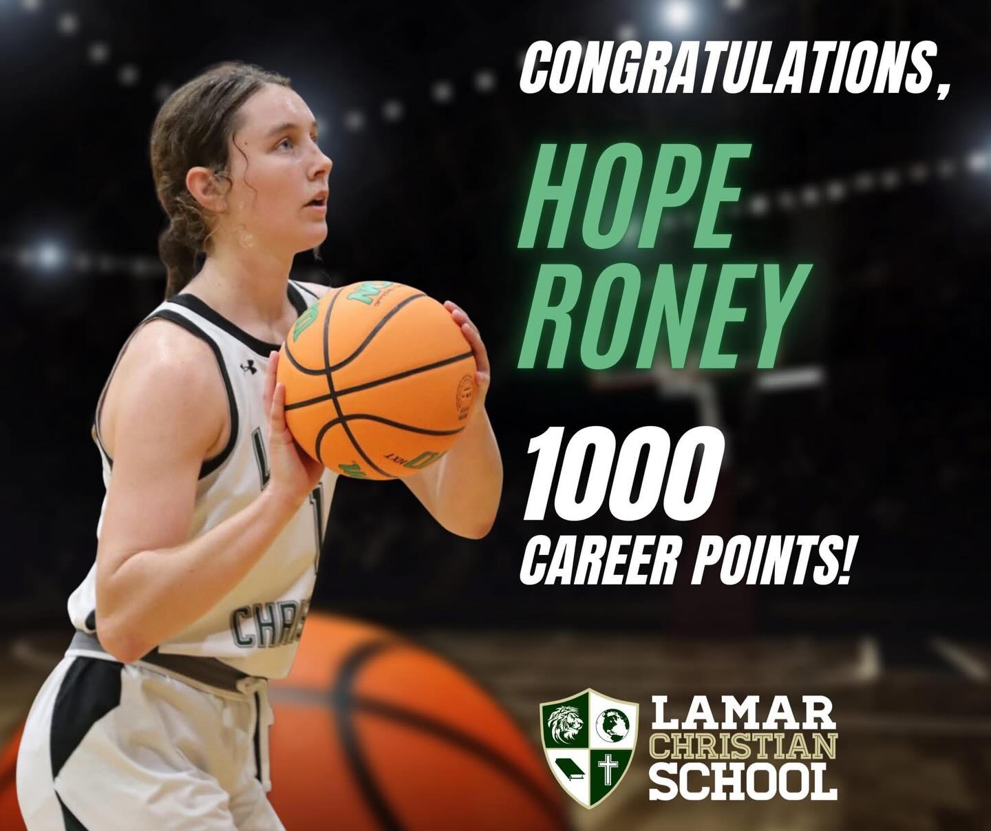 Mississippi - LCS Junior, Hope Roney recently scored her 1000th point ...
