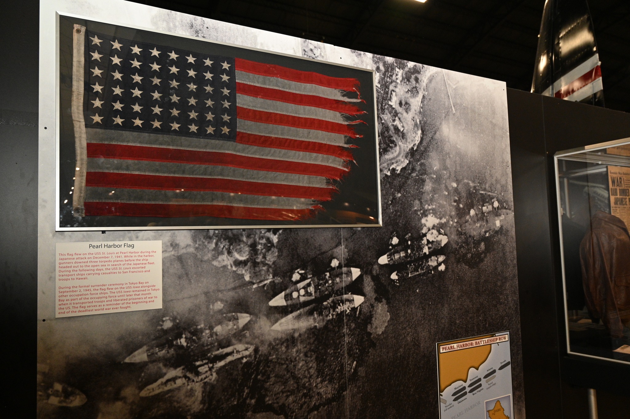 This flag flew on the USS St. Louis at Pearl Harbor during the