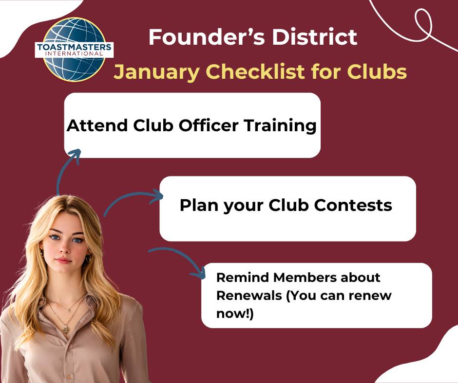 Founder's - New Year, New Club Goals! Club officers and members, it’s ...