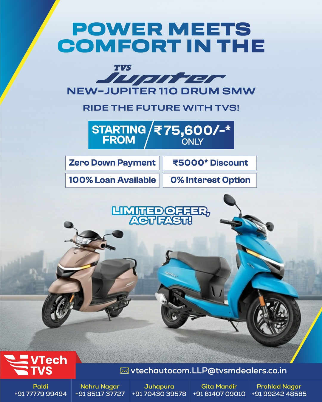 まー Get ready to ride the future with the new TVS Jupiter 110! Zero