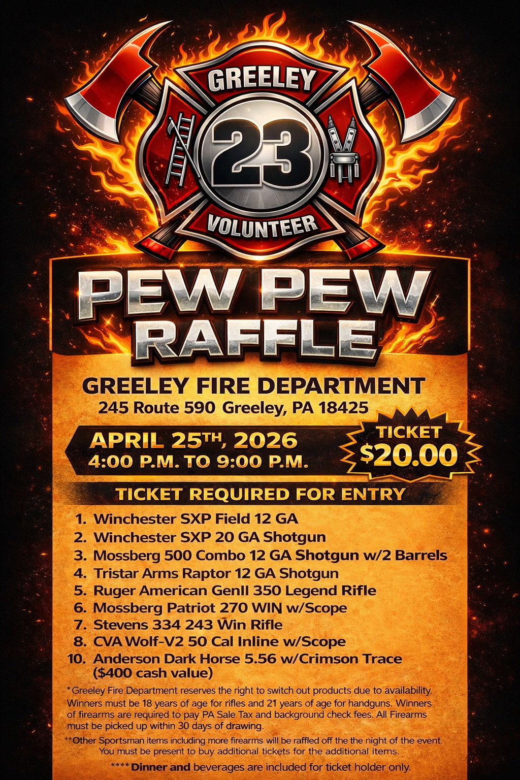 🔥🚒 PEW PEW RAFFLE – GREELEY... - Greeley Vol. Fire and Rescue | Facebook