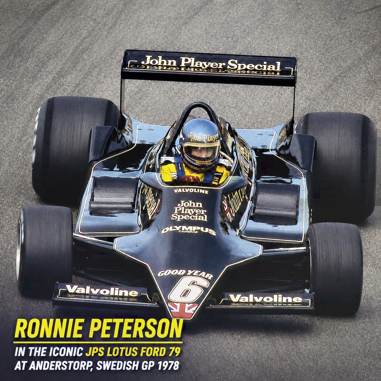 Ronnie Peterson drives JPS Lotus Ford 79 at 1978 Swedish Grand Prix