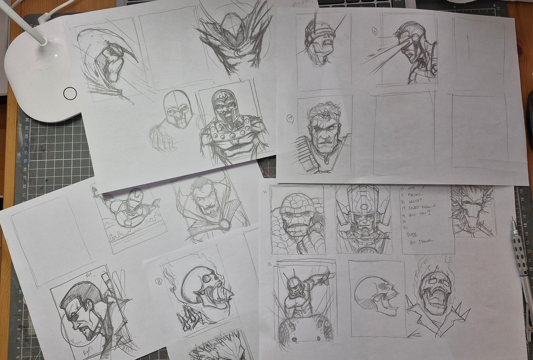 Matriarchs of Marvel sketch cards by Lydi Li
