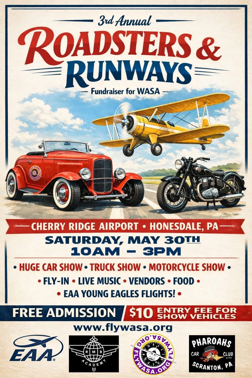 PHAROAHS OF SCRANTON & CHERRY RIDGE AIRPORT PRESENTS: Roadsters ...