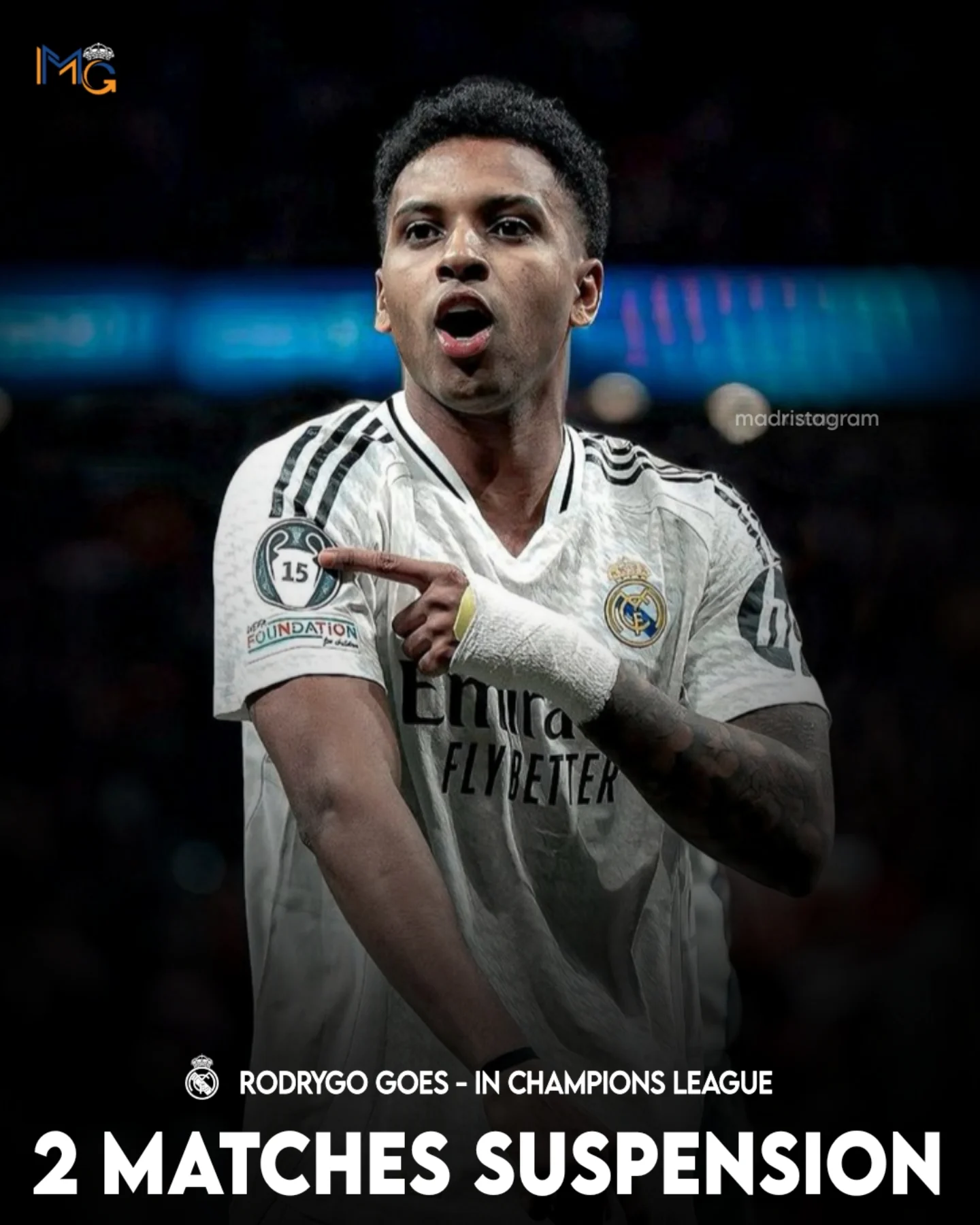 Madristagram - 🚨 Rodrygo has been given a TWO GAME ban in... | Facebook