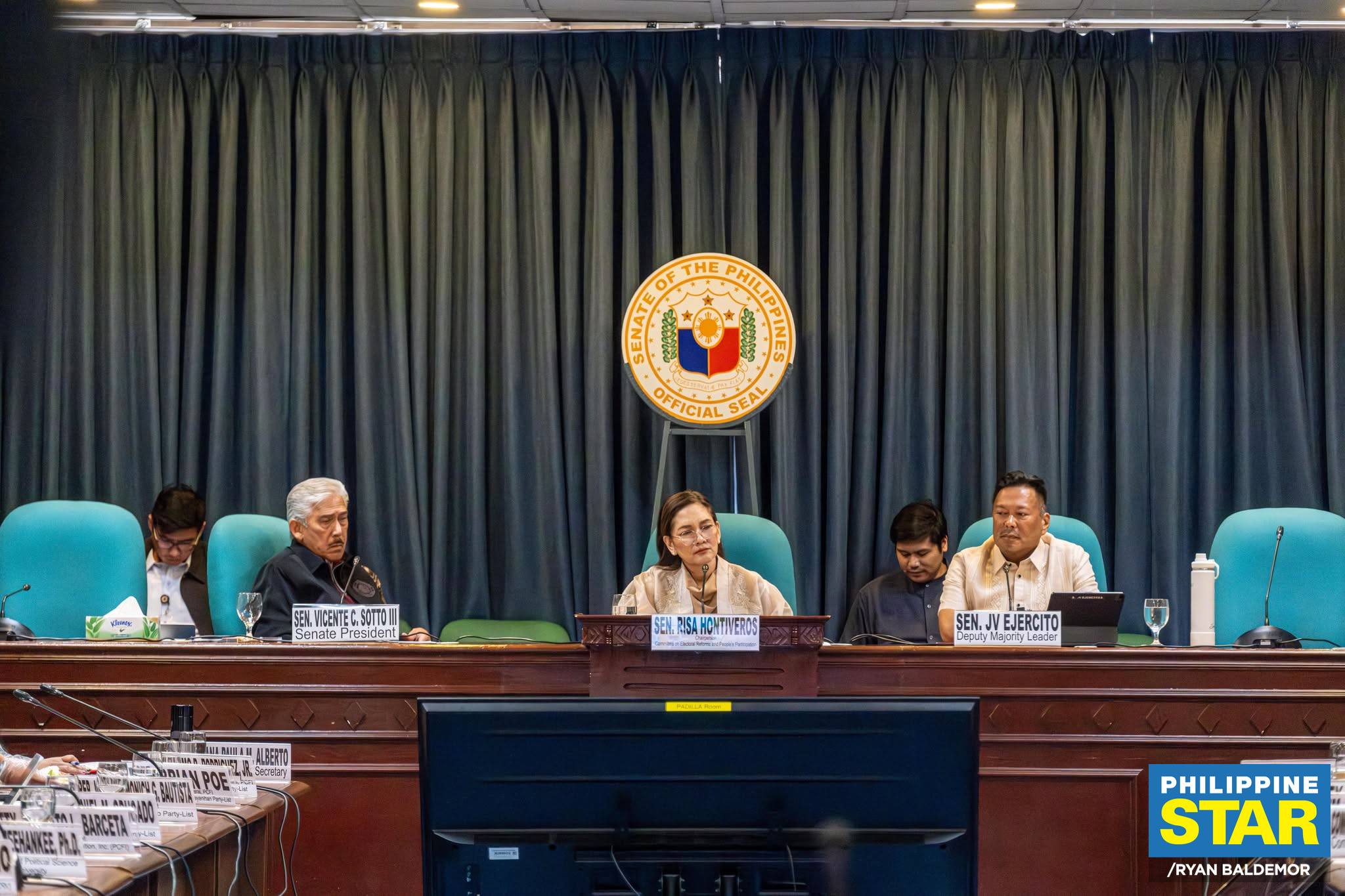 Philippine - Senator Risa Hontiveros presides over the public hearing ...