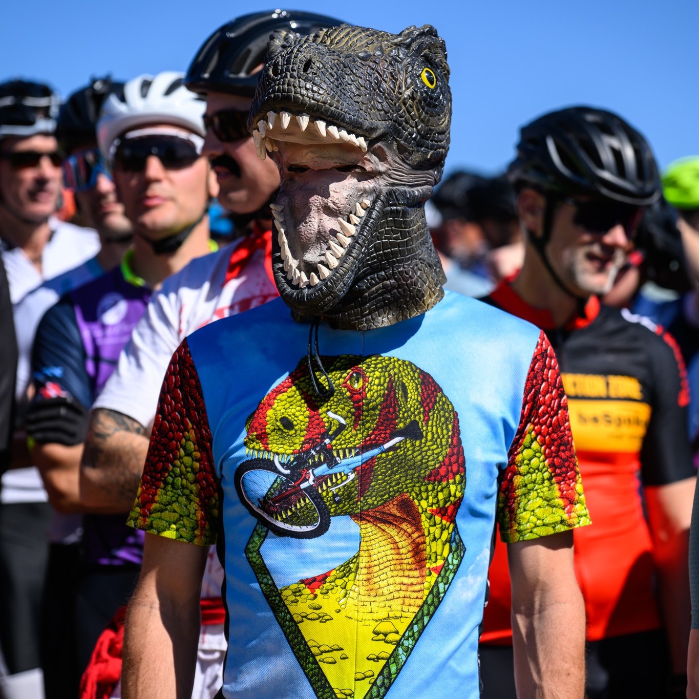 bike helmet sunglasses costume Tifosi Moab XC Fototec flying look and pair perfectly with your flight suit for a fully cleared Cyclist in dinosaur costume rides