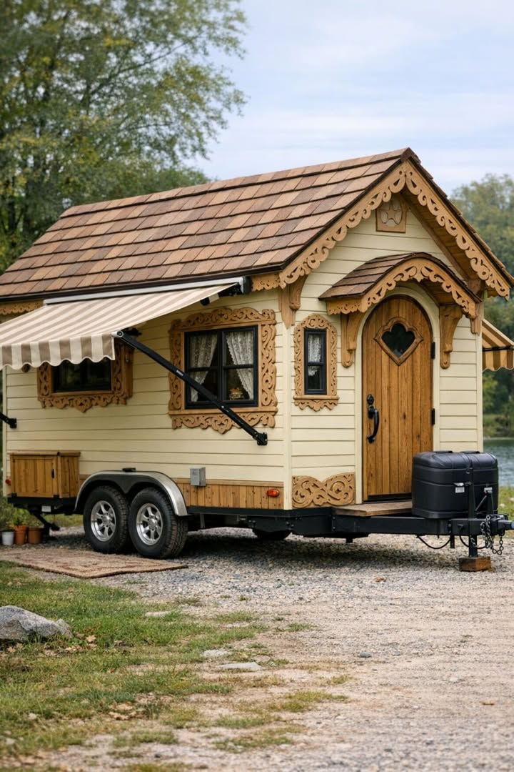 Tiny - Step inside this storybook cottage RV camper with buttercream ...