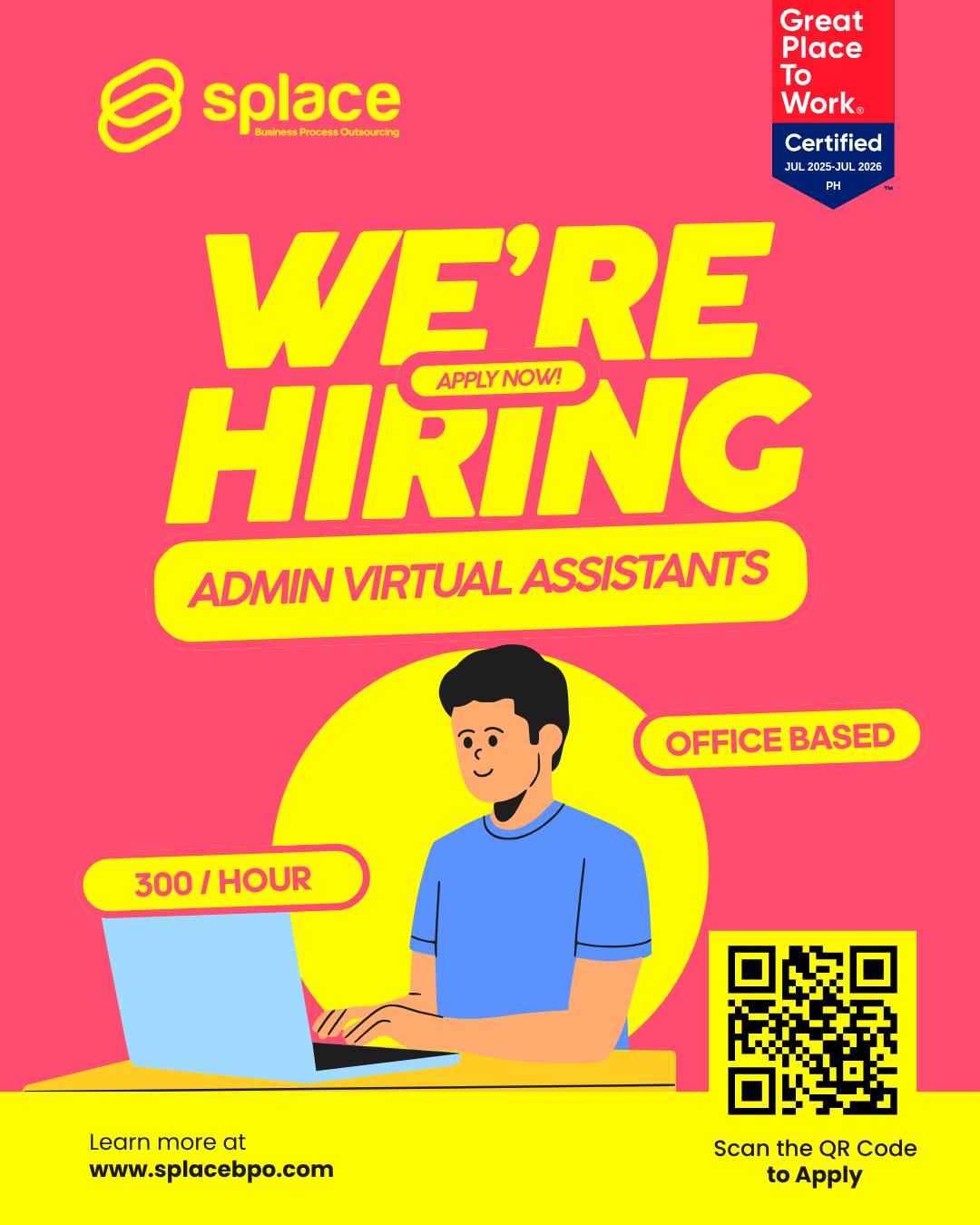 SPLACE - We’re hiring: Admin Virtual Assistants! Join our... | Facebook