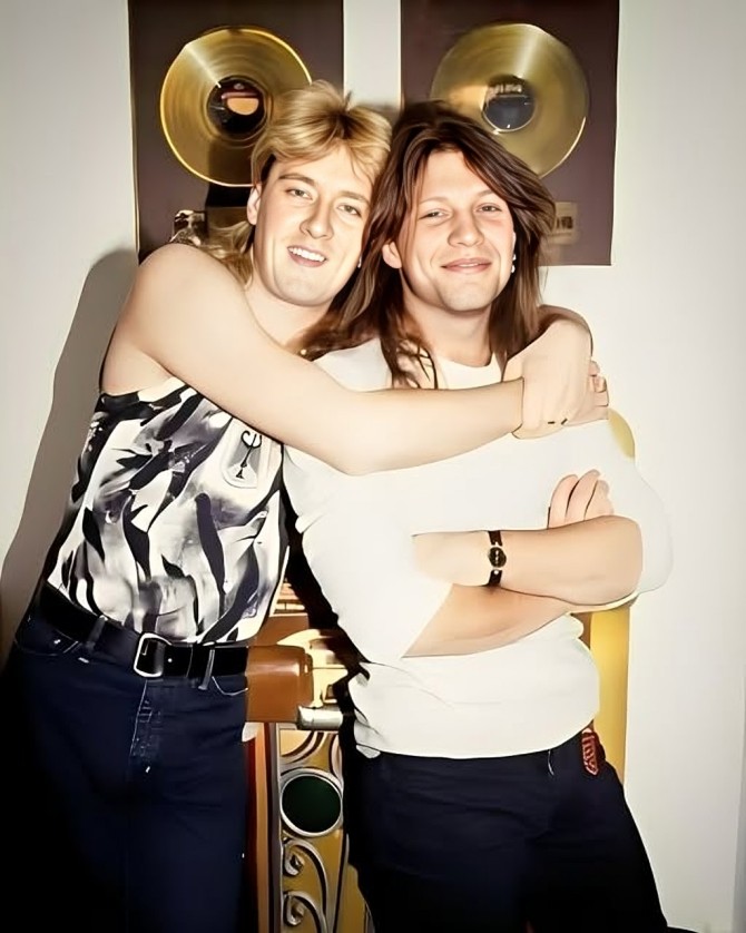 Def Leppard's Joe Elliott with Jon Bon Jovi (who turns 64 this