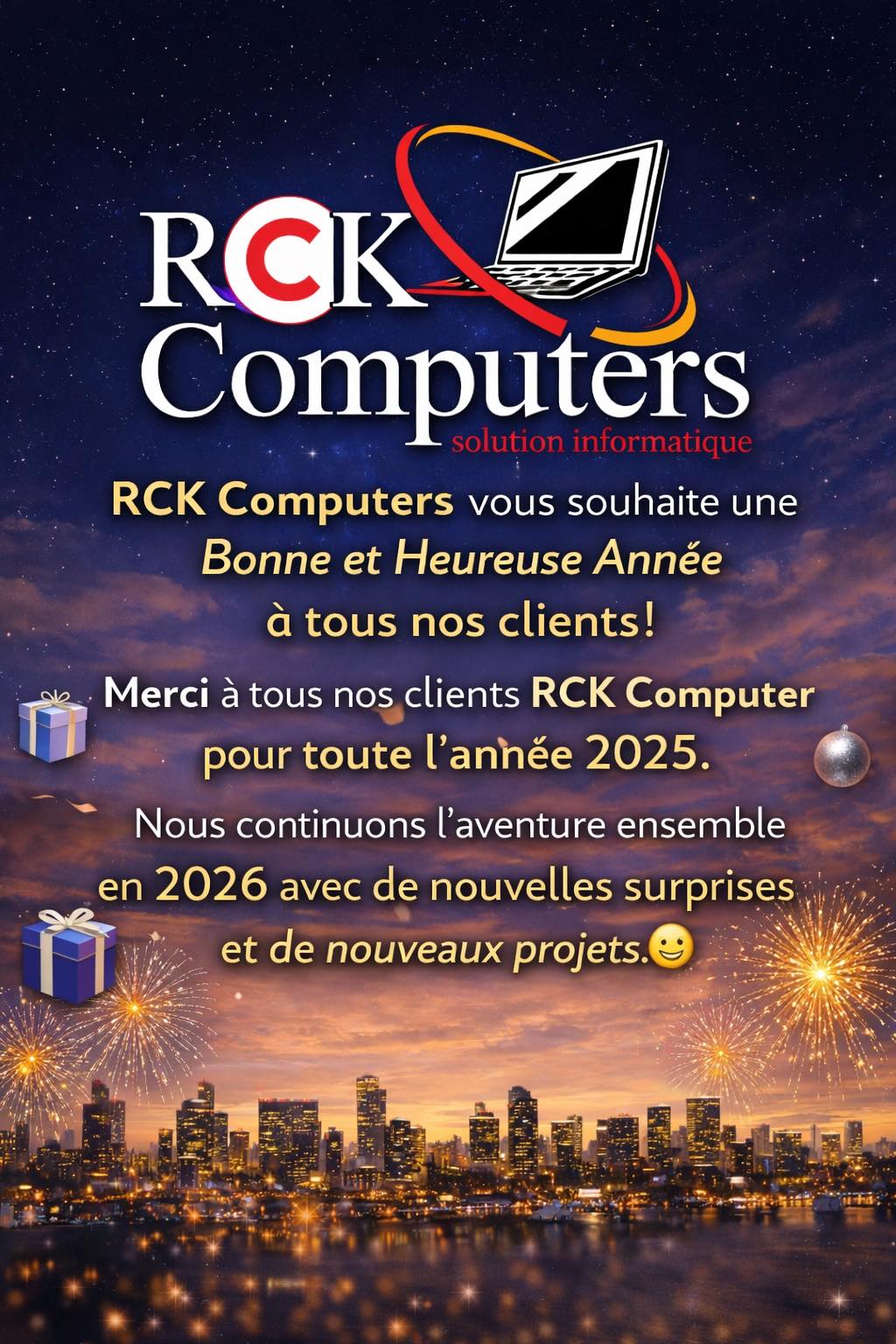 RckComputers - 🎆🎇 Bonne et heureuse année 2026 | Facebook