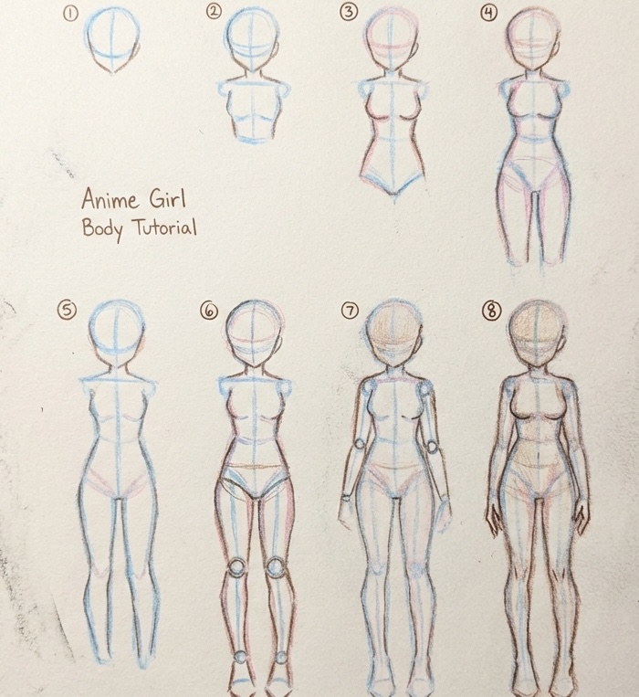 Choose - Anime girl body tutorial . . #AnimeDrawing #AnimeArt # ...