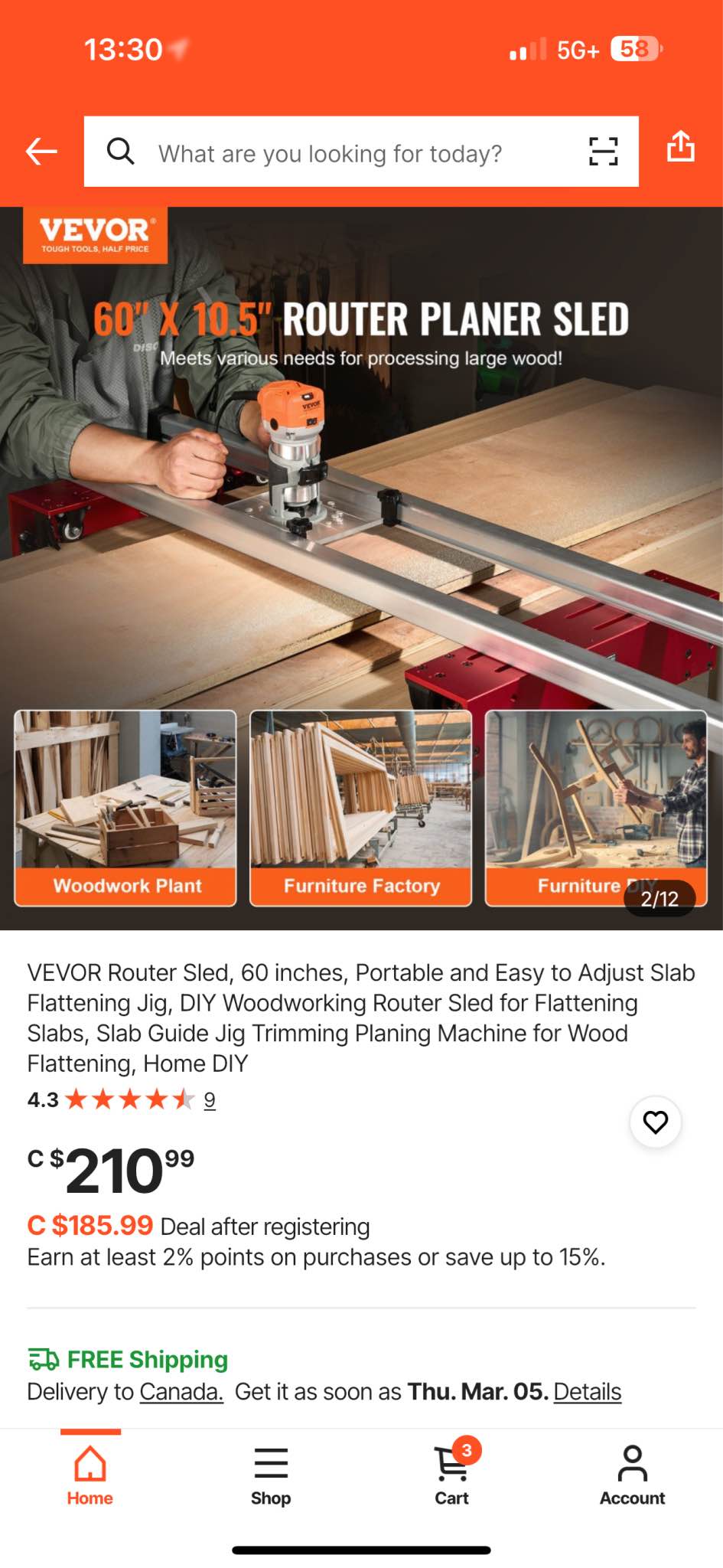 VEVOR 60 inch Router Planer Sled for Woodworking Slab Flattening ...